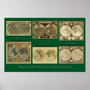 Poster Cartes du monde au cours des siècles