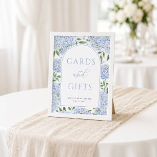 Poster Cartes et cadeaux à l'arche d'hortensia bleue