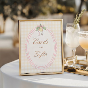 Poster Cartes et cadeaux à ruban de citron rose et jaune