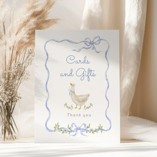 Poster Cartes et cadeaux Arc-en-ciel bleu Baby shower Sil