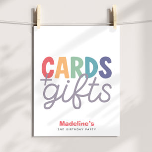 Poster Cartes et Cadeaux Arc-en-Ciel Minimalistes Fille A
