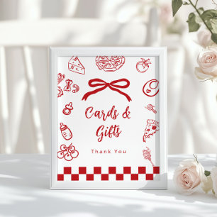 Poster Cartes et cadeaux Arc Whimsical Pizza Baby Shower
