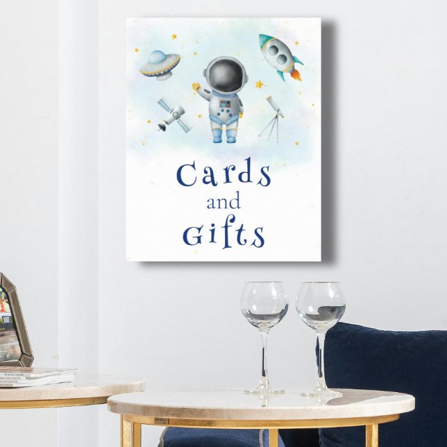 Poster Cartes et cadeaux Astronaute spatiale Fusées vedet (Créateur téléchargé)