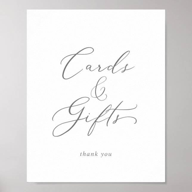 Poster Cartes et cadeaux avec calligraphie en argent déli (Devant)