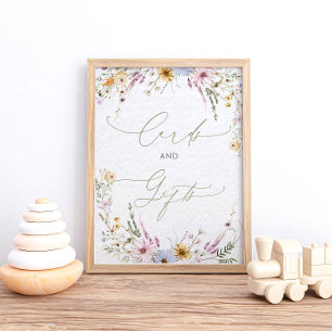 Poster Cartes et cadeaux Baby showers Fleur sauvage Water
