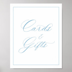 Poster Cartes et cadeaux bleu clair élégant