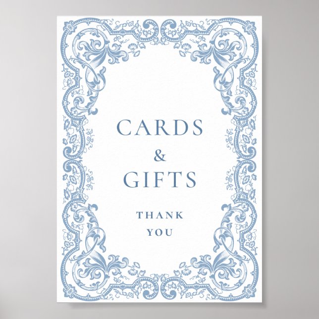 Poster Cartes et cadeaux bleu couleur Renaissance (Devant)