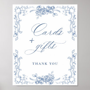 Poster Cartes et cadeaux bleu couleur Renaissance