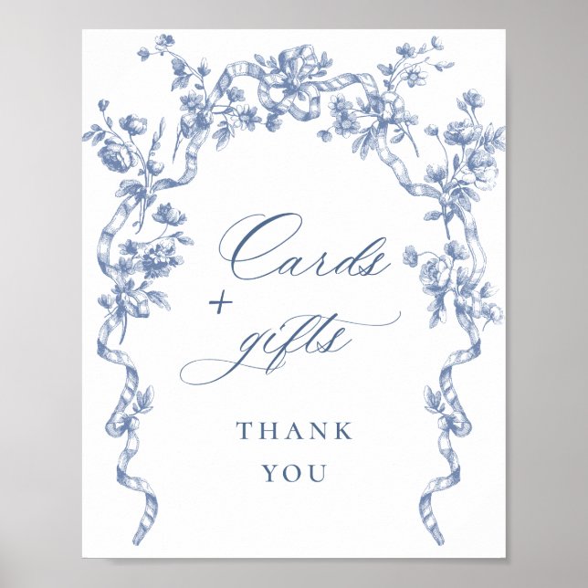 Poster Cartes et Cadeaux Bleus Dusty Ornate Victorian (Devant)