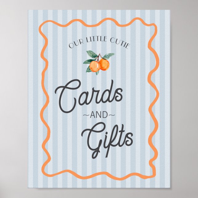 Poster Cartes et cadeaux Blue Little Cutie Citrus (Devant)