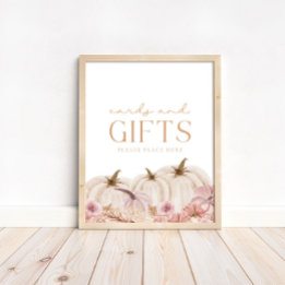 Poster Cartes et Cadeaux Bohème Pampas Citrouille Rose