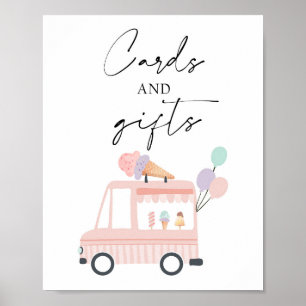 Poster Cartes et cadeaux Camion Crème de glace Camion Fil
