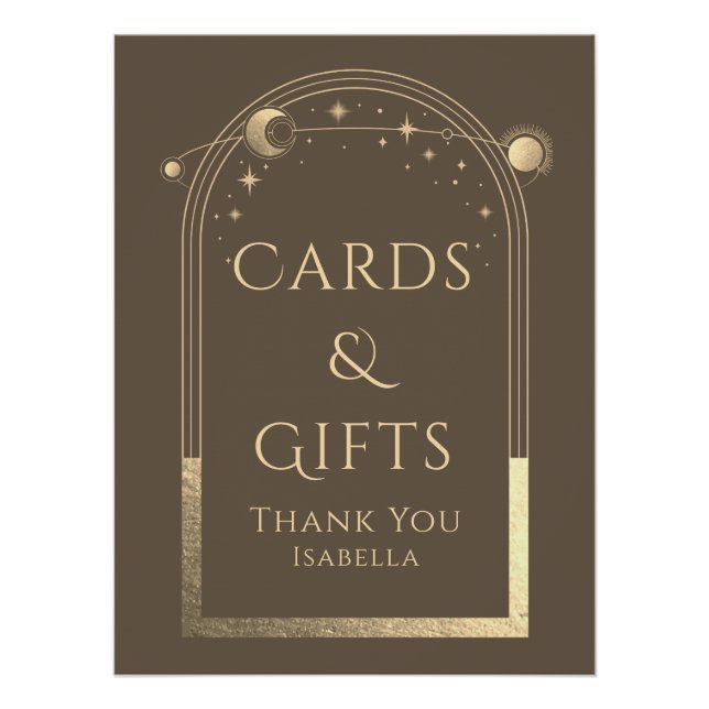 Poster Cartes et cadeaux célestes Mocha Gold (Devant)