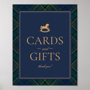 Poster Cartes et cadeaux Cheval à bascule Tartan Bleu