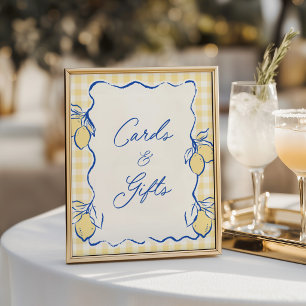 Poster Cartes et Cadeaux Citron Amalfi Bleu et Jaune