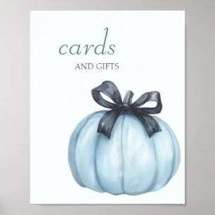 Poster Cartes et cadeaux Citrouille bleu