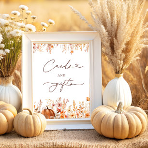 Poster Cartes et cadeaux Citrouilles Boho Fall
