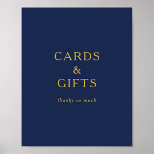 Poster Cartes et cadeaux classiques minimalistes bleu mar