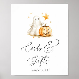 Poster Cartes et cadeaux Cute Boo Halloween Baby shower