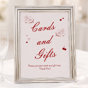 Poster Cartes et cadeaux de Baby Shower de mariage vintag