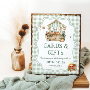 Poster Cartes et cadeaux de Baby shower du marché agricol