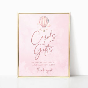 Poster Cartes et Cadeaux de Baby Shower Montgolfière Pann