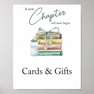 Poster Cartes et cadeaux de baby shower Nouveau Chapitre