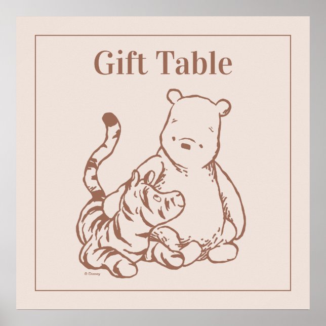 Poster Cartes et cadeaux de Baby shower Pooh & Pals class (Devant)