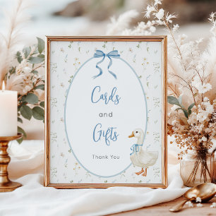 Poster Cartes et cadeaux de Baby shower vintage d'oie