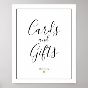 Poster Cartes et cadeaux de calligraphie élégante enseign