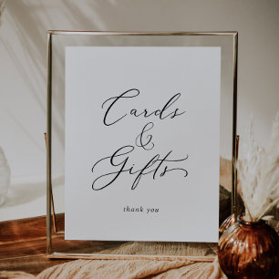 Poster Cartes et cadeaux de calligraphie noire délicate