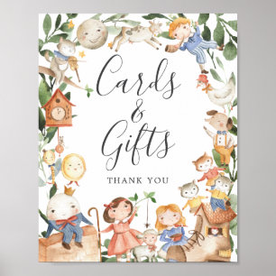 Poster Cartes et cadeaux de Comptines pour Baby Shower