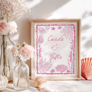 Poster Cartes et Cadeaux de Fête de Bébé Sea You Soon Gir