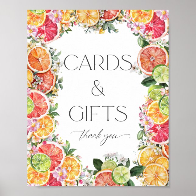 Poster Cartes Et Cadeaux De Fête des mariées Citrus (Devant)