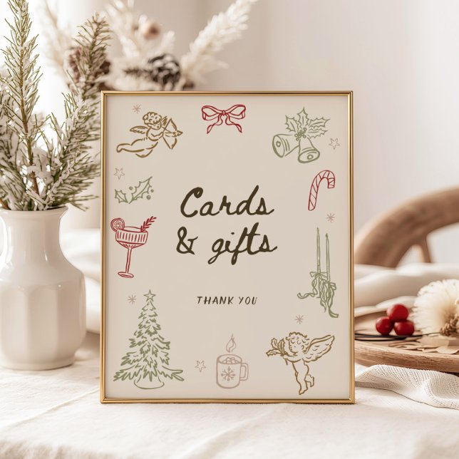 Poster Cartes et cadeaux de Fête des mariées de Noël fant (Créateur téléchargé)