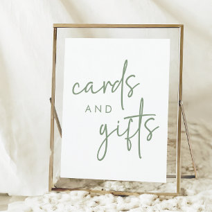 Poster Cartes et cadeaux de Fête des mariées minimes Sage
