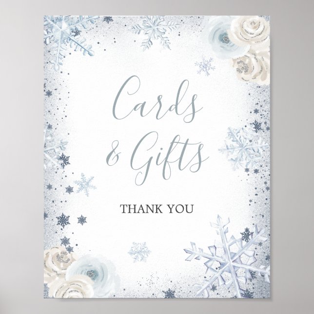 Poster Cartes et cadeaux de Fête des mariées pour flocon  (Devant)