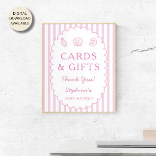 Poster Cartes et Cadeaux de Fête Prénatale Coquillage à R