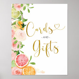 Poster Cartes et cadeaux de fête prénuptiale Citrus Grape