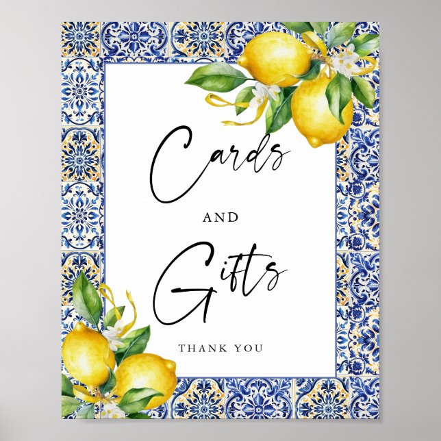 Poster Cartes et Cadeaux de Fiançailles aux Citrons Médit (Devant)