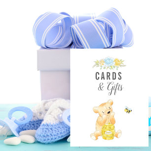 Poster Cartes et cadeaux de garçon Baby shower ours en pe