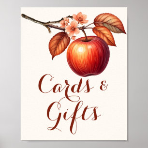 Poster Cartes et cadeaux de mariage aux pommes d'automne 