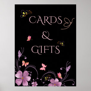 Poster Cartes et Cadeaux de Mariage Papillons Élégants