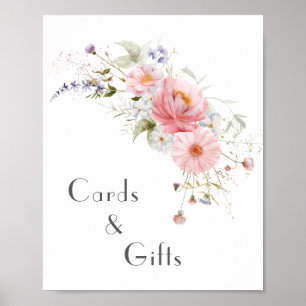 Poster Cartes et cadeaux de mariage rose Fleur sauvage de