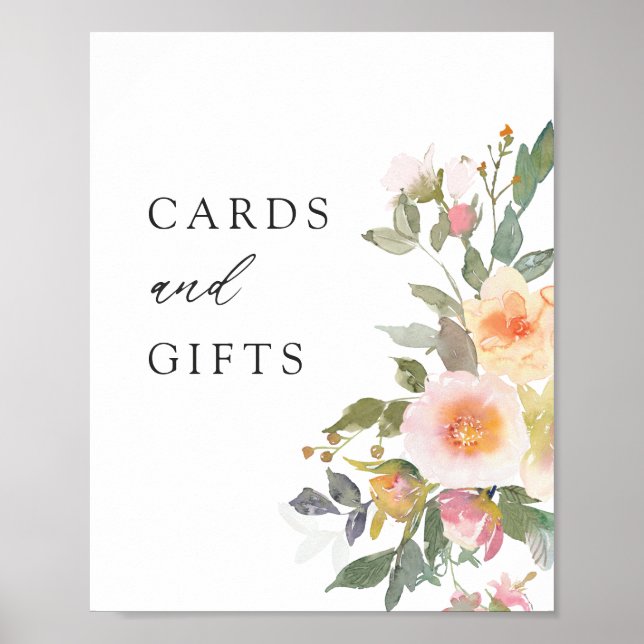 Poster Cartes et cadeaux de mariage Rustique Floral Sprin (Devant)