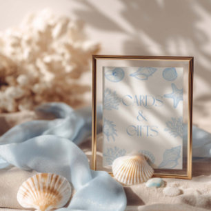 Poster Cartes et Cadeaux de Mariage Thème Coquillages