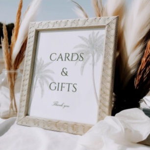 Poster Cartes et cadeaux de mariage vintage Palm Tree