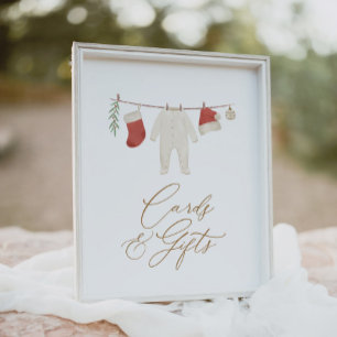 Poster Cartes et cadeaux de Noël d'hiver