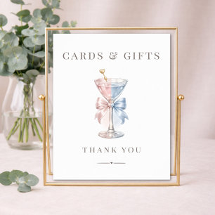 Poster Cartes et cadeaux de révélation du sexe Rose et Bl