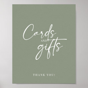 Poster Cartes et cadeaux de saumons verts minimalistes mo